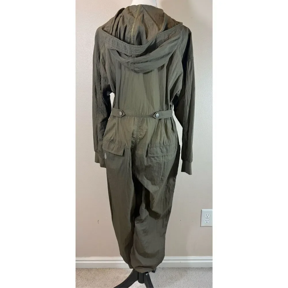 NWOT Free People Speak My Language Army Green Runsie Jumpsuit Romper Women’s XS
